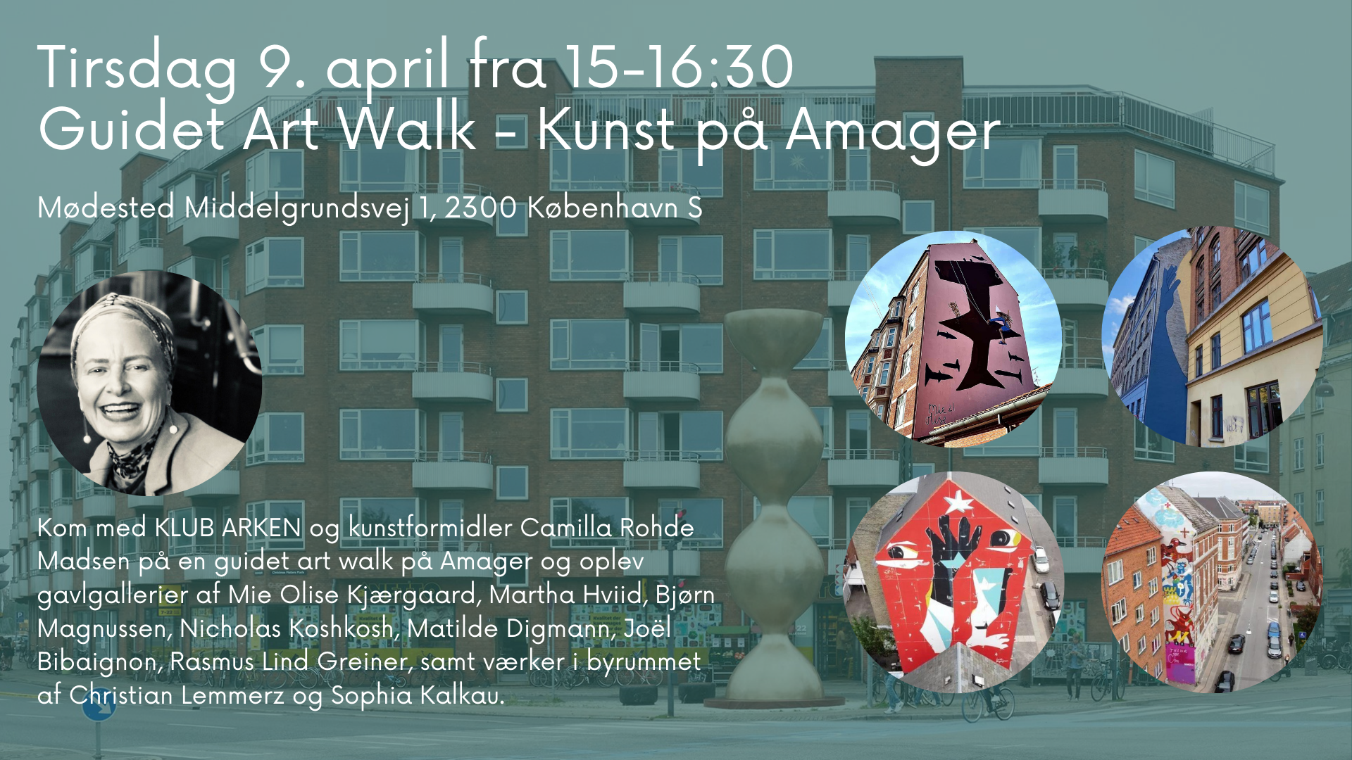 Guidet Art Walk Klub Arken Forår 2024 - Kunst på Amager
